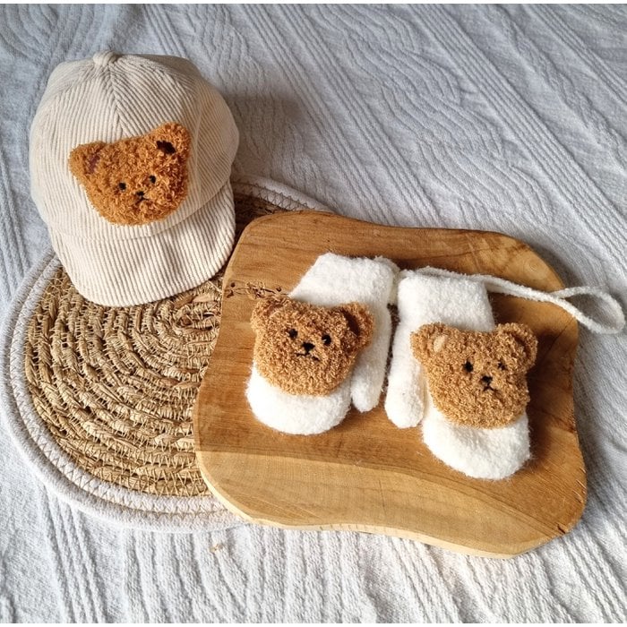 Gants avec ours en peluche - Babynouch